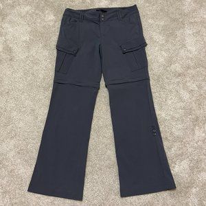 Prana Convertible Pants Size 10 Womens Gray Zip Off Hiking Outdoor Pockets